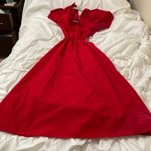 Red dress with sexy open back